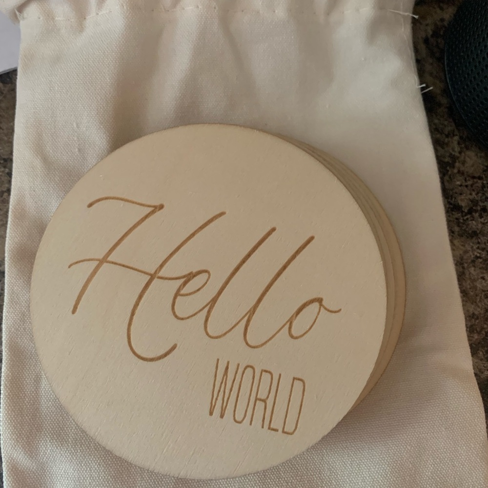 Hello World Wooden Coasters